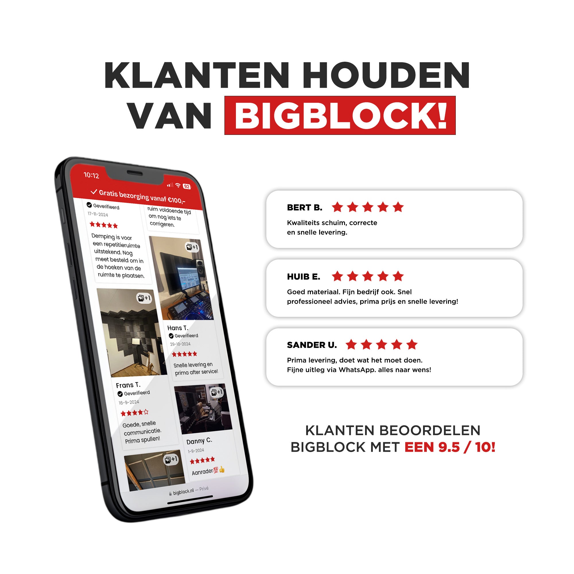 Wedge Schuim Basic - 2,5 cm dun - 30x30 cm